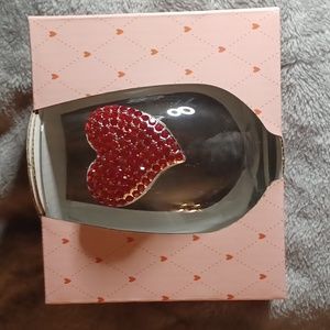 BRAND NEW HOME ESSENTIALS BLING HEART GLASS